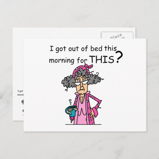 Het weggaan van de Humor van het Bed Briefkaart (Voorkant / Achterkant)