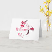 Het welkom Roze van het Baby Kaart (Gele Bloem)