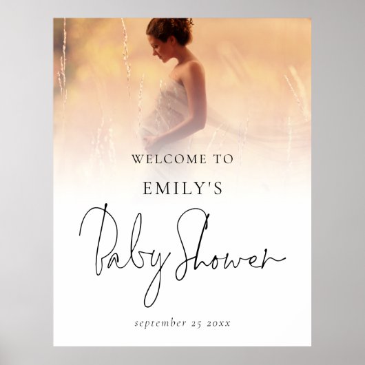 Het Welkome Baby shower van het Manuscript van de  Poster (Voorkant)