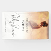 Het Welkome Baby shower van het Manuscript van de Spandoek (Horizontaal)