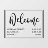Het welkome manuscript opent uren transparant zwar raamsticker (Vel)