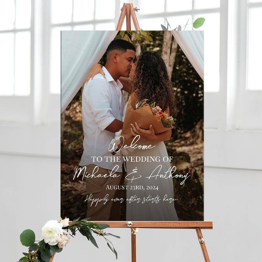 Het welkomstbord van de bruiloft gepersonaliseerd  poster