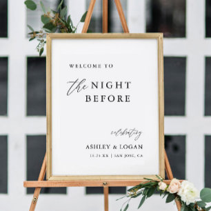 Het welkomstbord voor de avond voor de repetitie d poster
