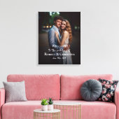 Het welkomstteken van de bruiloft met foto op canv canvas afdruk (Insitu (Woonkamer))