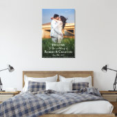 Het welkomstteken van de bruiloft met foto op canv canvas afdruk (Insitu (Slaapkamer))