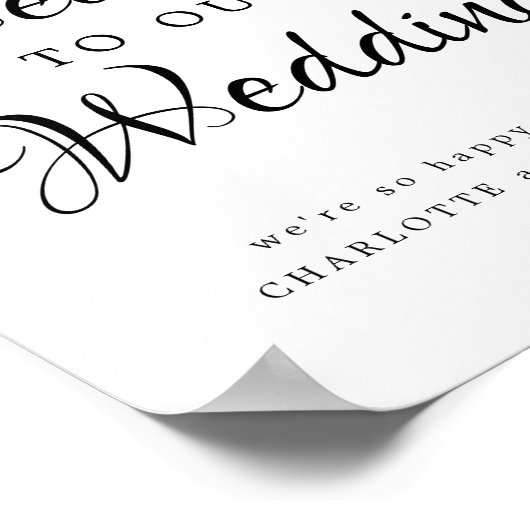 Het Welkomstteken van het huwelijk met Paarse en R Poster (Hoek)