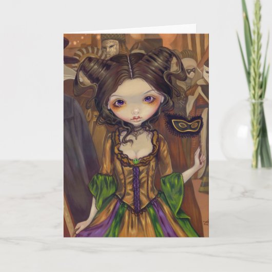 Het Wenskaart "bij van de van de Maskerade Bal" Kaart (Voorkant)