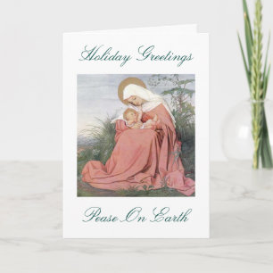 Het Wenskaart Maagdelijke Mary van Kerstmis met Feestdagen Kaart