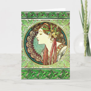 Het Wenskaart van Alphonse Mucha Laurel Kaart