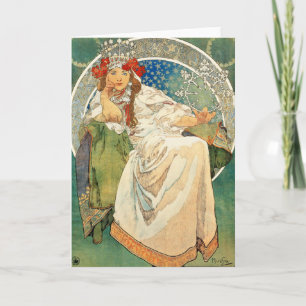 Het Wenskaart van Alphonse Mucha Princess Hyacinth Kaart