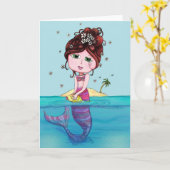 Het Wenskaart van Andrea Mermaid Kaart (Gele Bloem)