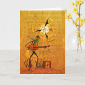 Het Wenskaart van Busker Kaart (Gele Bloem)