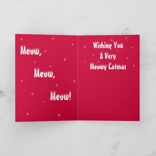 Het Wenskaart van Catmas van Meowy Feestdagen Kaart (Binnen)