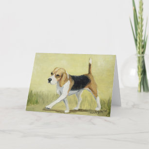 Het Wenskaart van de Beagle Strut van de Dog Art Kaart