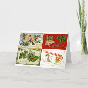 Het Wenskaart van de Collage van Kerstmis van de Feestdagen Kaart