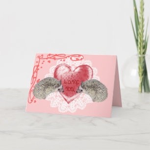 Het Wenskaart van de Egel van de liefde Feestdagen Kaart