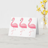 Het Wenskaart van de flamingo Kaart (Gele Bloem)