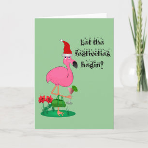 Het Wenskaart van de Flamingo van Kerstmis Feestdagen Kaart