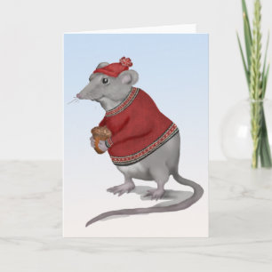 Het Wenskaart van de Grateful Mouse Feestdagen Kaart