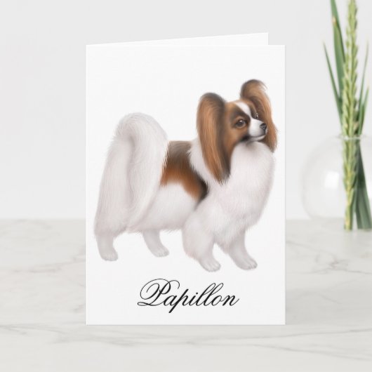 Het Wenskaart van de Hond van Papillon Kaart (Voorkant)