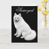Het Wenskaart van de Hond van Samoyed Kaart (Gele Bloem)