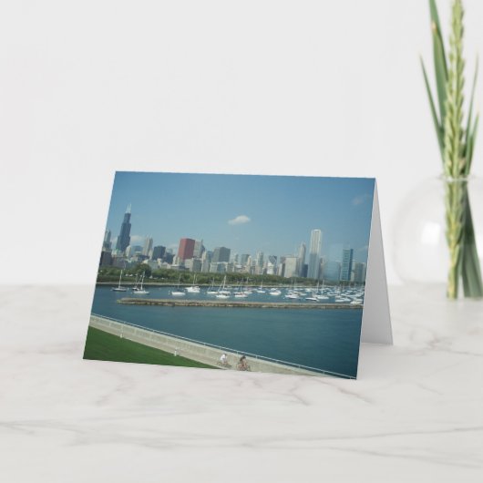 Het Wenskaart van de Horizon van Chicago Kaart (Voorkant)