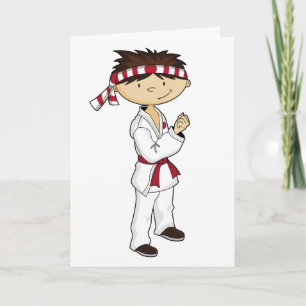 Het Wenskaart van de Jongen van de karate Kaart