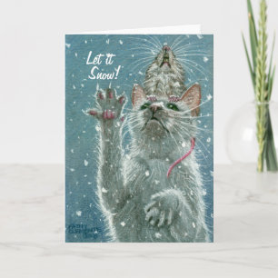 Het Wenskaart van de kat en van de Rat, liet het Feestdagen Kaart