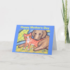 Het Wenskaart van de Kat & van de Hond van het Kaart