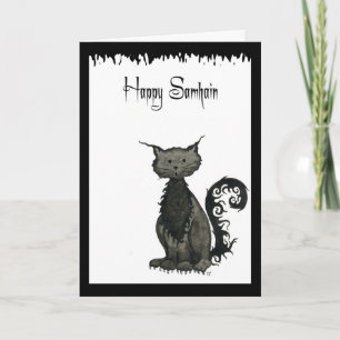 Het Wenskaart van de Kat van Samhain Kaart