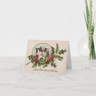 Het Wenskaart van de Katten van Kerstmis Feestdagen Kaart