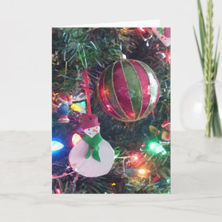 Het Wenskaart van de Kerstboom van de sneeuwman Feestdagen Kaart