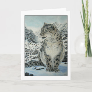 Het wenskaart van de Luipaard van de Sneeuw van de Kaart