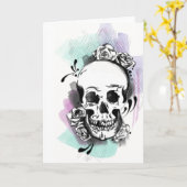 Het Wenskaart van de schedel Kaart (Gele Bloem)