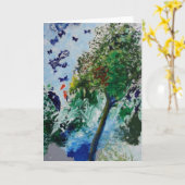 Het Wenskaart van de Tuin van de vlinder Kaart (Gele Bloem)