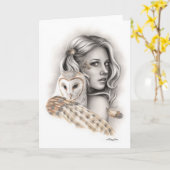 Het Wenskaart van de uilen Kaart (Gele Bloem)