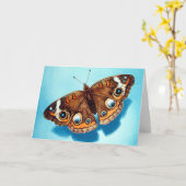 Het Wenskaart van de Vlinder van Buckeye Kaart (Gele Bloem)