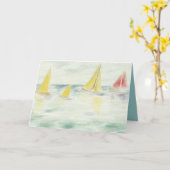 Het Wenskaart van de zeilboot Kaart (Gele Bloem)