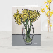 Het Wenskaart van de zonnebloem Kaart (Gele Bloem)