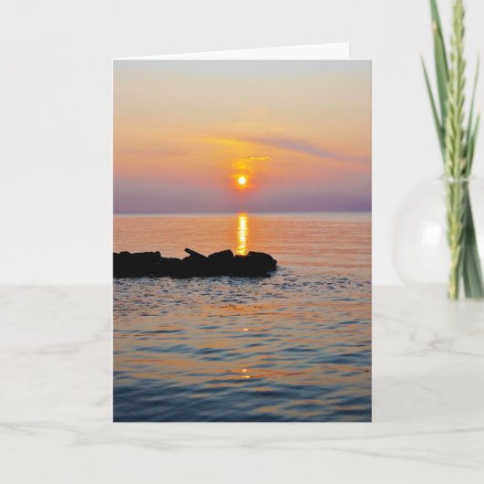 Het Wenskaart van de zonsondergang Kaart (Voorkant)