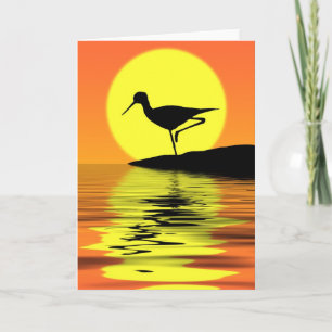 Het Wenskaart van de Zonsondergang van de flamingo Kaart