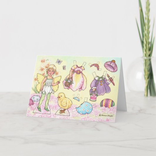 Het Wenskaart van Doll van het Document van de Fee Feestdagen Kaart (Voorkant)