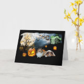 Het Wenskaart van Halloween van Sheltie Kaart (Gele Bloem)