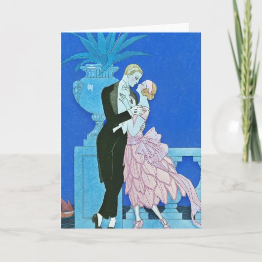 Het Wenskaart van het Art deco van de Kus van de Kaart (Voorkant)