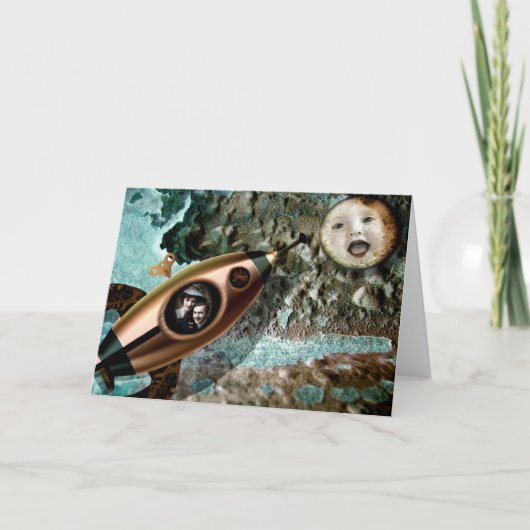 Het Wenskaart van het Baby van de maan Kaart (Voorkant)