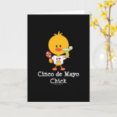 Het Wenskaart van het Kuiken van Cinco DE Mayo Kaart (Gele Bloem)