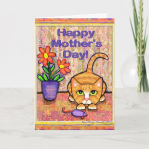 Het Wenskaart van het Moederdag van de Kat van de Kaart