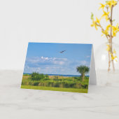 Het Wenskaart van het Strand van het Eiland van Kaart (Gele Bloem)