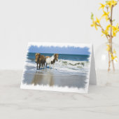 Het Wenskaart van het Strand van het paard Kaart (Gele Bloem)