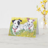 Het wenskaart van Jack Russell Kaart (Gele Bloem)